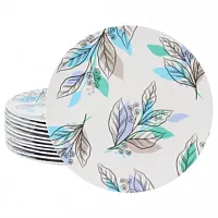 Gibson Home Tropical Sway Vineyard 12 Piece 9 Inch Round Melamine Dessert Plate