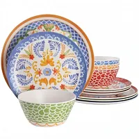 Laurie Gates California Designs Tierra 12 Piece Bamboo Fiber Dinnerware Set in M