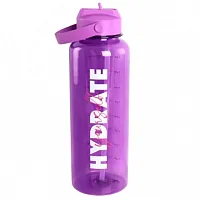 Gibson Home Brever 50oz Hydrate Yourself Hourly Motivation Water Bottle in Purpl