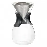 Mr. Coffee Verduzco 1 Liter Clear Glass Pour Over Coffee Maker with Fine Mesh Fi