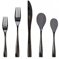 Gibson Elite Holland Road 20 Piece Black Stainless Steel Flatware Set