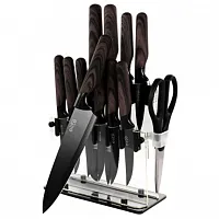Soho Lounge 13 Piece Cutlery Set with Acrylic Knife Stand in Brown