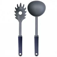 Oster Bluemarine 2 Piece Ladle and Pasta Server Utensil Set in Navy Blue