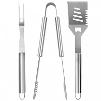 Oster Baldwin 3 Piece Stainless Steel Barbecue Tool Set in Silver