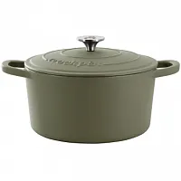 Crockpot Artisan 7 Quart Enameled Cast Iron Dutch Oven in Matte Green