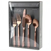 Gibson Elite Earlston 20 Piece Stainless Steel Flatware Set in Bronze