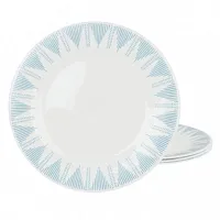 Ultra by Gibson Piper Point 4 Piece 10 Inch Round Tempered Opal Glass Dinner Pla