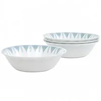 Ultra by Gibson Piper Point 4 Piece 7.5 Inch Round Tempered Opal Glass Bowl Set