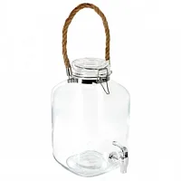 Gibson Home Ferris 1.3 Gallon Glass Beverage Dispenser with Rope Handle