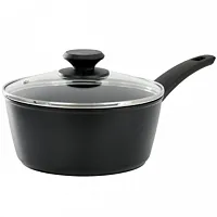 Oster Connelly 2.5 Quart Textured Nonstick Aluminum Saucepan with Lid in Black