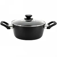Oster Connelly 4 Quart Textured Nonstick Aluminum Dutch Oven with Lid in Black