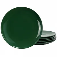 Simply Essential Display 6 Piece 10.5 Inch Stoneware Dinner Plate Set in Hunter