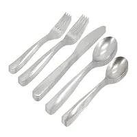 Gibson Home Hulton 20 Piece Stainless Steel Flatware Set in Silver