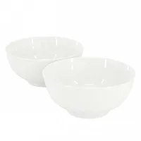 Gibson Home Great Essentials 2 Piece 6.9 Inch Fine Ceramic Noodle Bowl Set in Wh