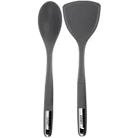 Oster Ridgecrest 2 Piece Silicone Kitchen Tool Serving Spoon and Turner Set in G