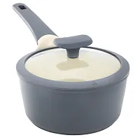 Oster Rooney 2 Quart Ceramic Nonstick Aluminum Saucepan in Gray with Lid