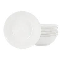 Gibson Elite Compostela 6 Piece 9 Inch Fine Ceramic Dinner Bowl Set in White