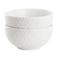 Gibson Home Great Essentials 2 Piece Fine Ceramic 4.5in Fruit Bowl Set in White