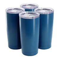 Gibson Home Marina 4 Piece 18 Ounce Double Wall Stainless Steel Thermal Tumbler