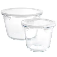 Gibson Home House Specials 4 Piece Borosilicate Glass Round Storage Container Se