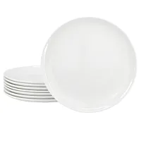 Gibson Elite White Peninsula 8 Piece 10.75 Inch Bone China Dinner Plate Set in W