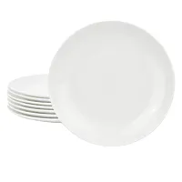 Gibson Elite White Peninsula 8 Piece 7.75 Inch Bone China Dessert Plate Set in W