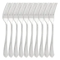 Gibson Home Hillside Daisies 10 Piece Stainless Steel Dinner Fork Set