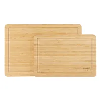 Gibson Home Forestview 2 Piece Rectangle Bamboo Cutting Board Set with Juice Gro