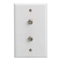 Cmple 164-N Dual Coaxial F-Connector Wall Plates for Cable TV, S