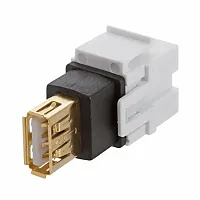 Cmple 165-N Keystone Jack - USB 2.0 A Female to A Female Coupler