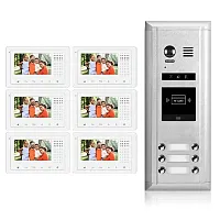 Cmple Video Intercom Entry System Dk43361S/Id 6 Apartment Audio/Video Kit (6 Mon
