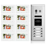Cmple Video Intercom Entry System Dk43381S/Id 8 Apartment Audio/Video Kit (8 Mon