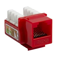 Cmple 210-N Cat6 RJ45 Punch Down Keystone Jack - Red