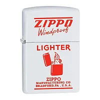 Zippo Vintage Ad Zippo Windproof In Red - White Matte