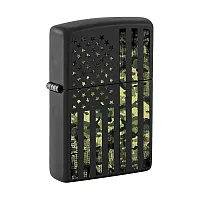 Zippo Windproof Lighter Camouflage United States Flag Black Matte