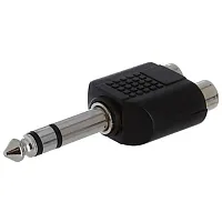 Cmple 226-N 6.35mm Stereo Plug to 2xRCA Jack Adapter