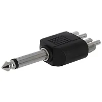 Cmple 229-N 6.35mm Mono Plug to 2xRCA Plug Adapter