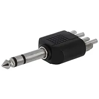 Cmple 230-N 6.35mm Stereo Plug to 2xRCA Plug Adapter