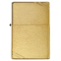 Zippo Windproof Lighter Vintage Brushed Brass W/Slashes