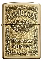 Zippo Windproof Lighter Jack Daniel&#039;S?? Label-Brass Emblem High Polish Brass