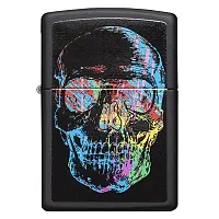 Zippo Windproof Lighter Zippo Colorfiul Skull Black Matte Classi