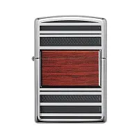 Zippo Windproof Lighter Pipe Wood Design W/Pipe Lighter Insert High Polish Chrom