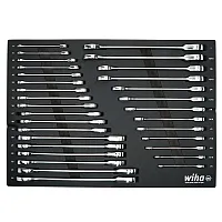 Wiha Ratcheting Wrench Tray Set - Sae And Metric (31-Piece)
