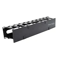 Cmple Wavenet 2U 19Inch SingleSided Horizontal Cable Manager - Plastic Finger Du