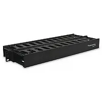 Cmple Wavenet 1U Double-Sided Slotted Finger Duct Horizontal Cable Manager With 