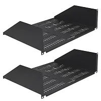 Cmple Wavenet 19Inch Wide 3U Rack Mount Vented Shelf, Weight Capacity 50Lbs, 15I