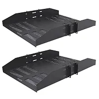 Cmple Wavenet 19Inch Wide Double???sided 2U Vented Cantilever Shelf, Rack Mount,
