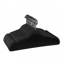 Elama Home 30 Piece Velvet Slim Profile Heavy Duty Felt Hangers with Stainless S