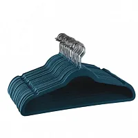 Elama Home 30 Piece Velvet Slim Profile Heavy Duty Felt Hangers with Stainless S