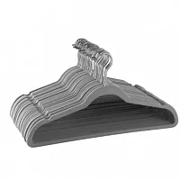 Elama Home 30 Piece Velvet Slim Profile Heavy Duty Felt Hangers with Stainless S